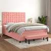 Image de vidaXL Boxspring met matras fluweel roze 140x200 cm3138090