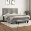 Image de vidaXL Boxspring met matras fluweel lichtgrijs 180x200 cm3138097
