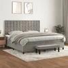 Image de vidaXL Boxspring met matras fluweel lichtgrijs 200x200 cm3138103