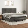 Image de vidaXL Boxspring met matras fluweel donkergrijs 200x200 cm3138104