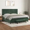 Image de vidaXL Boxspring met matras fluweel donkergroen 200x200 cm3138106