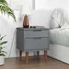 Image de Table de chevet MOLDE Gris 40x35x48 cm Bois de pin massif