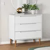 Image de Commode MOLDE Blanc 80x40x80 cm Bois de pin massif