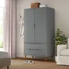 Image de Garde robe MOLDE Gris 90x55x175 cm Bois massif de pin
