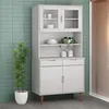 Image de Dessus de buffet MOLDE Blanc 90x35x100 cm Bois massif de pin