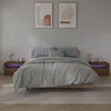 Image de Tables de chevet 2 pcs avec LED chêne fumé 60x35x40 cm