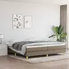 Image de vidaXL Boxspring met matras stof taupe 200x200 cm3144203