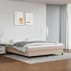 Image de vidaXL Boxspring met matras kunstleer cappuccinokleurig 180x200 cm3144278