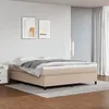 Image de vidaXL Boxspring met matras kunstleer cappuccinokleurig 160x200 cm3144619