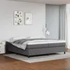 Image de vidaXL Boxspring met matras kunstleer grijs 200x200 cm3144630