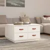 Image de Table basse Blanc 80x80x45 cm Bois massif de pin