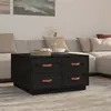 Image de vidaXL Table basse Noir 80x80x45 cm Bois massif de pin821521