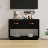 Image de vidaXL Meuble TV Noir 90x40x60 cm Bois de pin massif821526