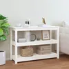 Image de vidaXL Table Console Table de Couloir Table d'Entrée Table d'Appoint Salon Salle de Séjour Maison Intérieur Blanc 110x40x74 cm Bois Massif de Pin