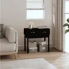Image de Table console Noir 76,5x40x75 cm Bois massif de pin