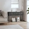 Image de vidaXL Table console Gris 114x40x75 cm Bois massif de pin821756