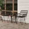 Image de Lot de 2 chaise vidaxl exterieur empilable non pliable en rotin H. 80 cm noir
