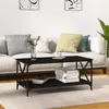 Image de Table basse Noir 100x50x45 cm Bois d ingénierie et fer