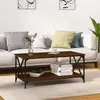 Image de Table basse Chêne marron 100x50x45 cm Bois d ingénierie et fer