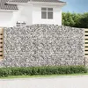 Image de vidaXL Paniers à gabions arqués 6 pcs 400x50x220/240 cm Fer galvanisé, gabion, cage de gabion, panier de mur de gabion, mur 3146038