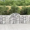 Image de vidaXL Paniers à gabions arqués 3 pcs 200x30x80/100 cm Fer galvanisé, gabion, cage de gabion, panier de mur de gabion, mur 3146090