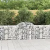 Image de vidaXL Paniers à gabions arqués 4 pcs 200x30x80/100 cm Fer galvanisé, gabion, cage de gabion, panier de mur de gabion, mur 3146091