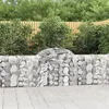Image de vidaXL Paniers à gabions arqués 6 pcs 200x30x80/100 cm Fer galvanisé, gabion, cage de gabion, panier de mur de gabion, mur 3146093