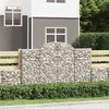 Image de vidaXL Paniers à gabions arqués 20 pcs 200x30x120/140 cm Fer galvanisé, gabion, cage de gabion, panier de mur de gabion, mur 3146146
