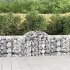 Image de vidaXL Paniers à gabions arqués 14 pcs 200x50x80/100 cm Fer galvanisé, gabion, cage de gabion, panier de mur de gabion, mur 3146311