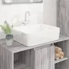 Image de vidaXL Lavabo, Vasque à Poser, Lave-Mains avec Trou de Vidange, Évier de Comptoir Salle de Bain Toilette Salle d'Eau Blanc 153338