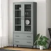 Image de Bibliothèque avec pieds en métal Gris 85x35x172,5 cm Bois OSLO