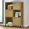 Image de vidaXL Bibliothèque avec pieds en métal Marron 90x35x128,5cm Bois OSLO351012