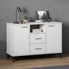 Image de Buffet avec pieds en métal Blanc 113x40x77 cm Bois massif OSLO