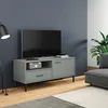 Image de Meuble TV avec pieds en métal Gris Bois de pin massif OSLO
