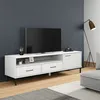 Image de vidaXL Tv-meubel met metalen poten OSLO massief grenenhout wit351029