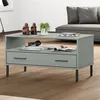 Image de Table basse avec pieds en métal Gris 85x50x45 cm Bois OSLO