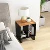 Image de vidaXL Bijzettafel 40x31x46 cm massief acaciahout en bewerkt hout350645