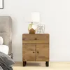 Image de vidaXL Table de chevet 50x33x60 cm Bois de manguier et d'ingénierie, armoire, meubles de chambre à coucher, support de téléphone, armoire d'appoint 350671