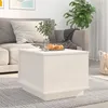 Image de vidaXL Table Basse, Table d'Appoint avec Compartiment, Bout de Canapé, Meuble de Rangement Salle de Séjour, Moderne, Blanc Bois Massif de Pin
