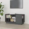 Image de Meuble TV Gris 80x35x40,5 cm Bois de pin massif