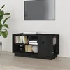 Image de vidaXL Meuble TV Noir 80x35x40,5 cm Bois de pin massif814408