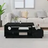 Image de vidaXL Table basse Noir 120x50x40,5 cm Bois massif de pin814418