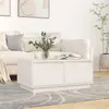Image de Table basse Blanc 80x50x35 cm Bois massif de pin