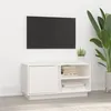 Image de Meuble TV Blanc 80x35x40,5 cm Bois de pin massif