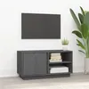 Image de vidaXL Meuble TV Gris 80x35x40,5 cm Bois de pin massif814466