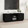 Image de Meuble TV Noir 110x35x40,5 cm Bois de pin massif