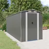 Image de 3147442 vidaXL Abri de jardin Gris clair 192x523x223 cm Acier galvanisé