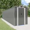 Image de 3147446 vidaXL Abri de jardin Gris clair 192x855x223 cm Acier galvanisé