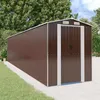 Image de 3147468 vidaXL Abri de jardin Marron foncé 192x855x223 cm Acier galvanisé