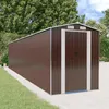 Image de vidaXL Abri de jardin Marron foncé 192x938x223 cm Acier galvanisé 3147469